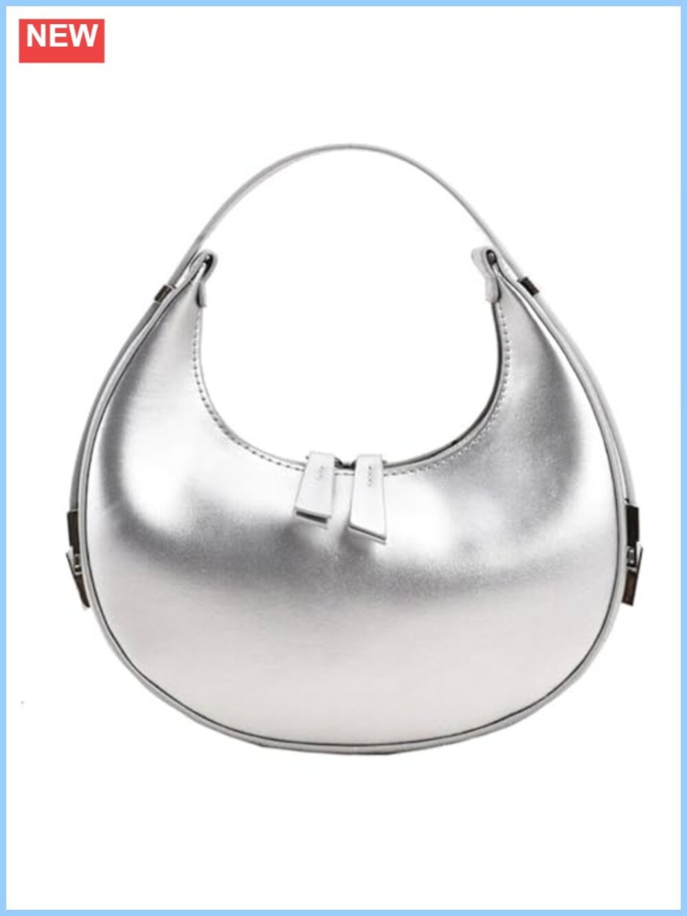 PU Leather Small Hobo Handbag Clutch Wristlet Shoulder Bag Double Zipper